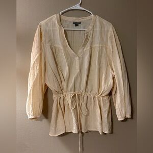 Falls Creek Beige Textured Blouse